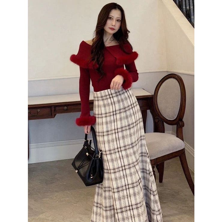 【WEB限定カラーあり】フェイクファートリミングニット | MERCURYDUO | 詳細画像36 