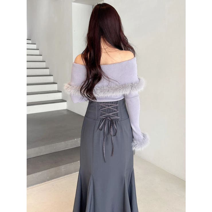 【WEB限定カラーあり】フェイクファートリミングニット | MERCURYDUO | 詳細画像42 