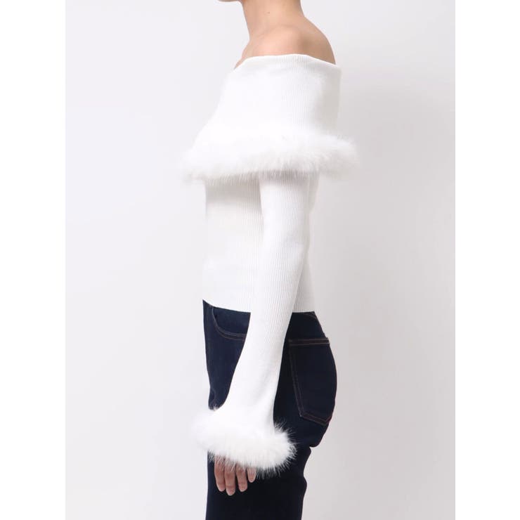 【WEB限定カラーあり】フェイクファートリミングニット | MERCURYDUO | 詳細画像45 