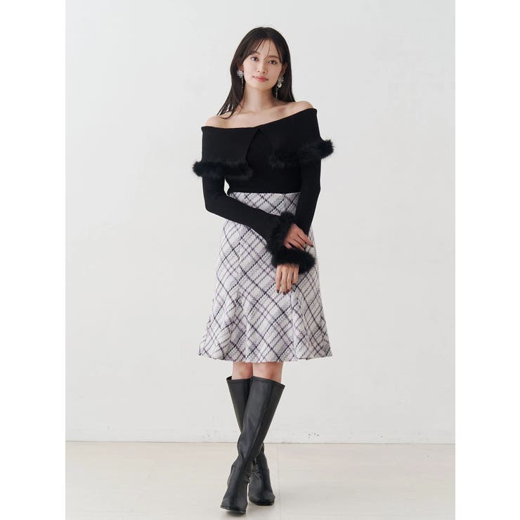 【WEB限定カラーあり】フェイクファートリミングニット | MERCURYDUO | 詳細画像7 