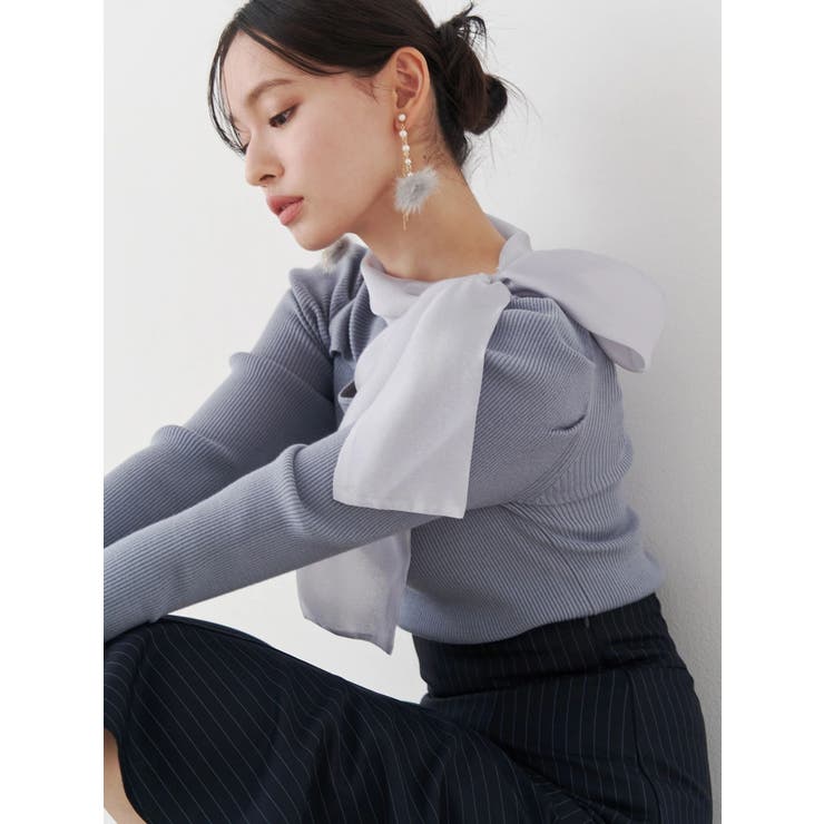 異素材リボンカットアウトニット | MERCURYDUO | 詳細画像10 