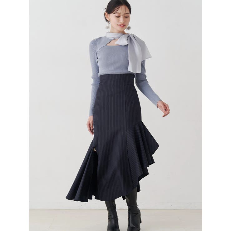 異素材リボンカットアウトニット | MERCURYDUO | 詳細画像13 