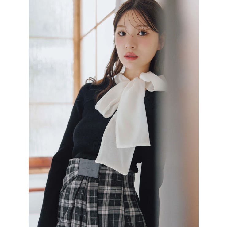 異素材リボンカットアウトニット | MERCURYDUO | 詳細画像2 