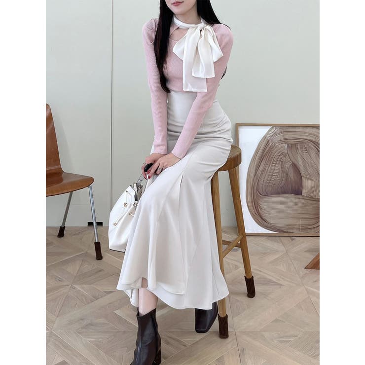 異素材リボンカットアウトニット | MERCURYDUO | 詳細画像20 