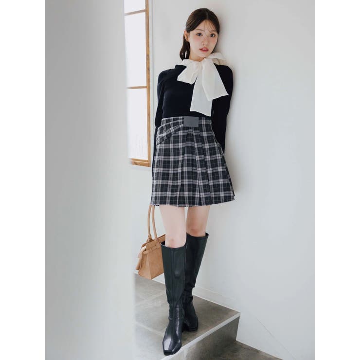 異素材リボンカットアウトニット | MERCURYDUO | 詳細画像3 