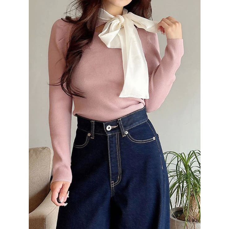 異素材リボンカットアウトニット | MERCURYDUO | 詳細画像40 