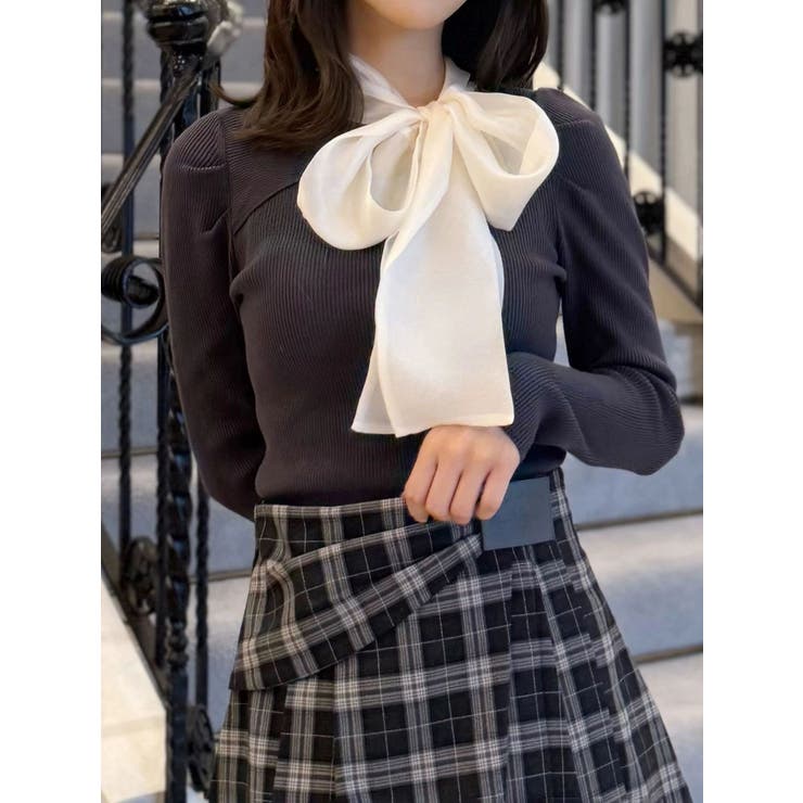 異素材リボンカットアウトニット | MERCURYDUO | 詳細画像46 