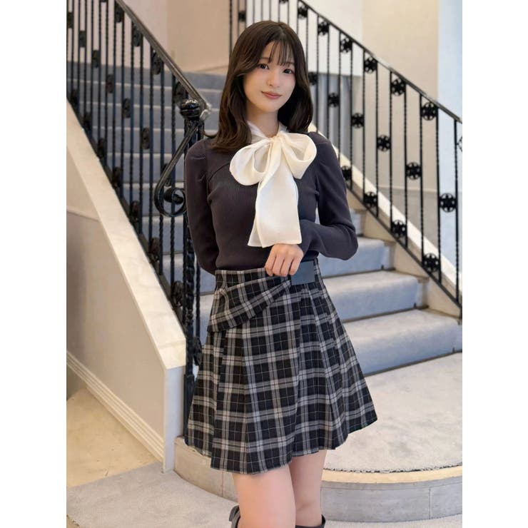 異素材リボンカットアウトニット | MERCURYDUO | 詳細画像48 