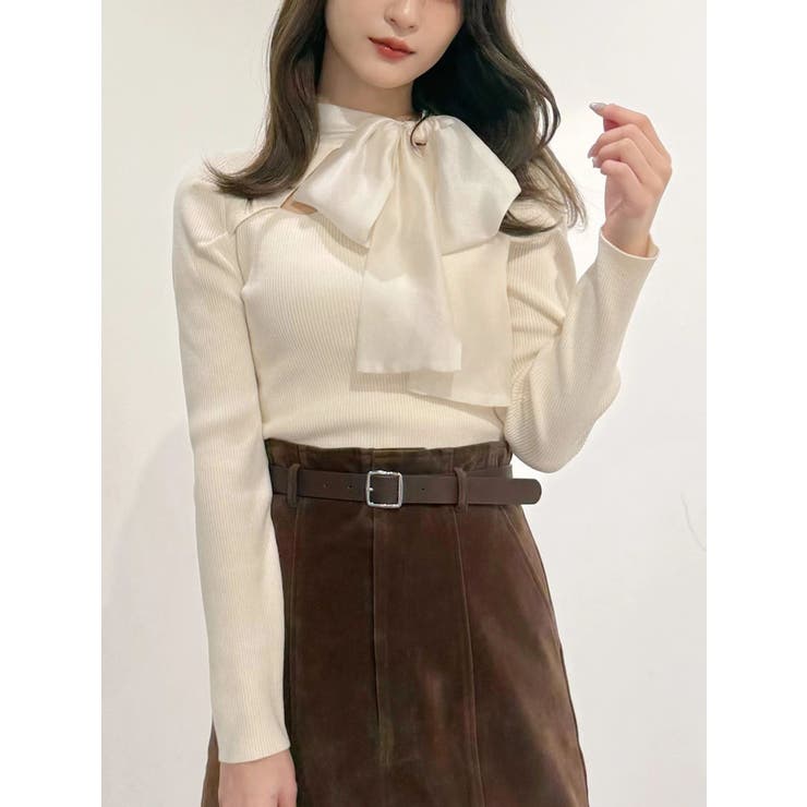 異素材リボンカットアウトニット | MERCURYDUO | 詳細画像49 