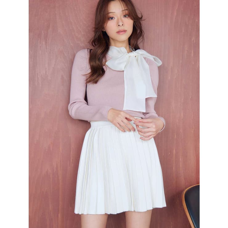 異素材リボンカットアウトニット | MERCURYDUO | 詳細画像7 