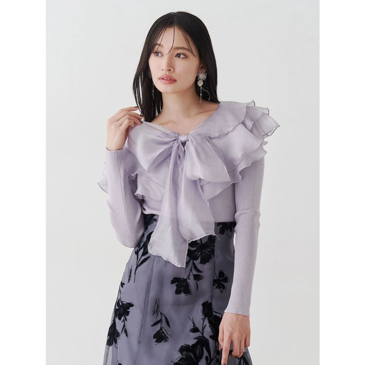 異素材ラッフルリボンリブニット | MERCURYDUO | 詳細画像13 