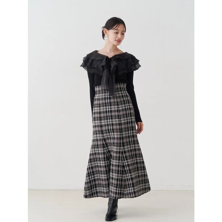 異素材ラッフルリボンリブニット | MERCURYDUO | 詳細画像14 