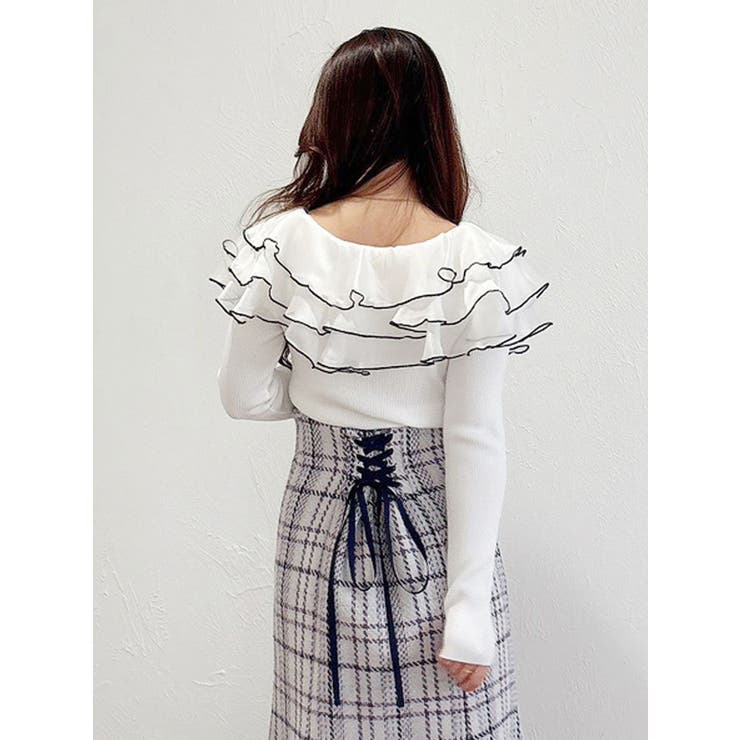 異素材ラッフルリボンリブニット | MERCURYDUO | 詳細画像22 