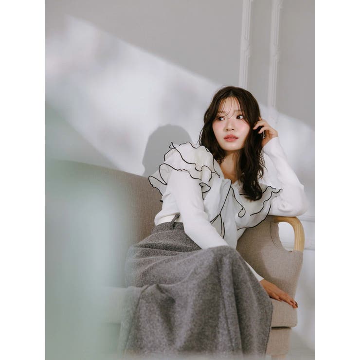 異素材ラッフルリボンリブニット | MERCURYDUO | 詳細画像3 