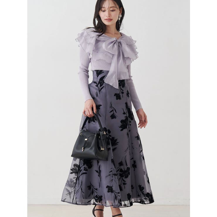 異素材ラッフルリボンリブニット | MERCURYDUO | 詳細画像8 