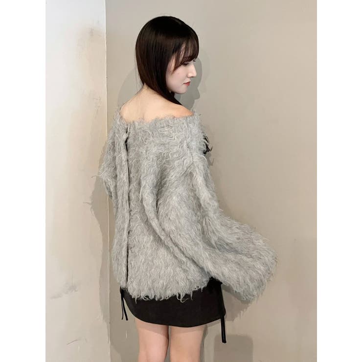 【OUNNOUN】ロングシャギー2WAYオーバーサイズニット | MERCURYDUO | 詳細画像13 