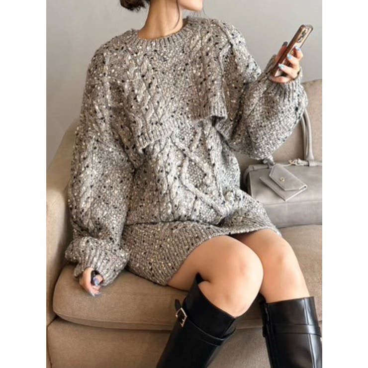 グレー | 【OUNNOUN】3WAYケーブルチュニック | MERCURYDUO