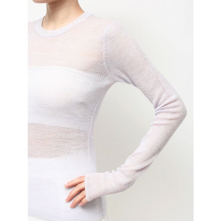 【OUNNOUN】シアーウールリブニットトップス | MERCURYDUO | 詳細画像15 