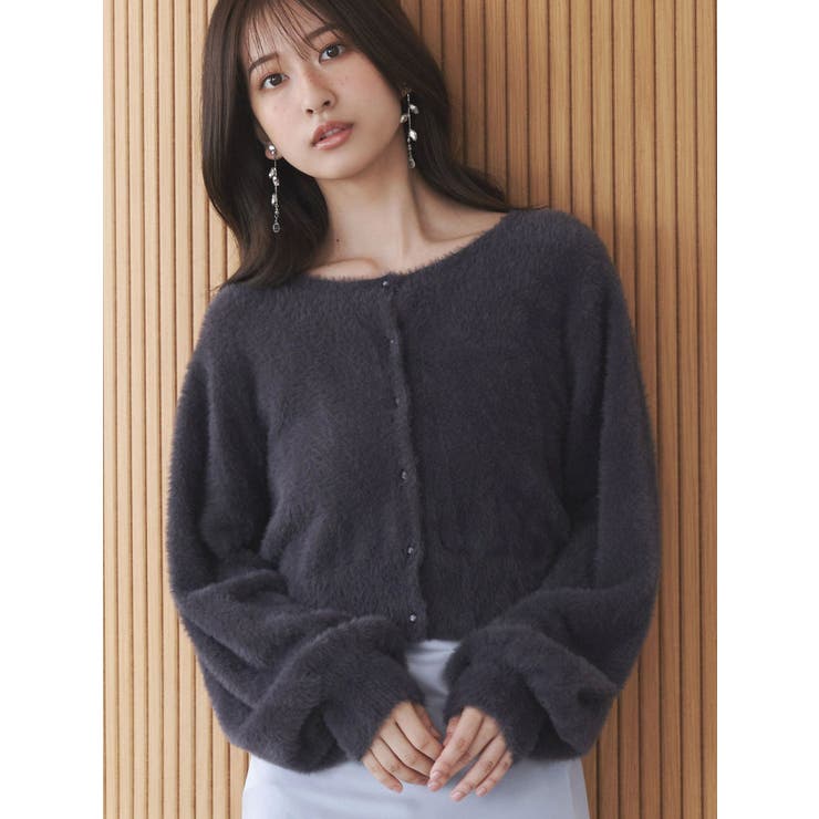 ミニシャギークルーネックカーディガン | MERCURYDUO | 詳細画像6 