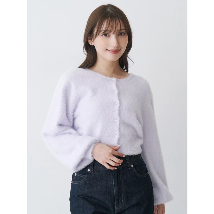 ミニシャギークルーネックカーディガン | MERCURYDUO | 詳細画像9 