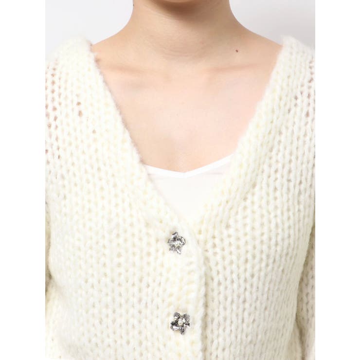 ローゲージデザインボタンカーディガン | MERCURYDUO | 詳細画像18 