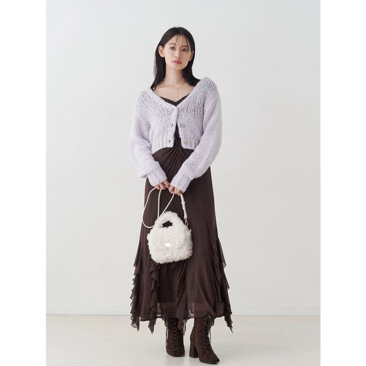 ローゲージデザインボタンカーディガン | MERCURYDUO | 詳細画像6 