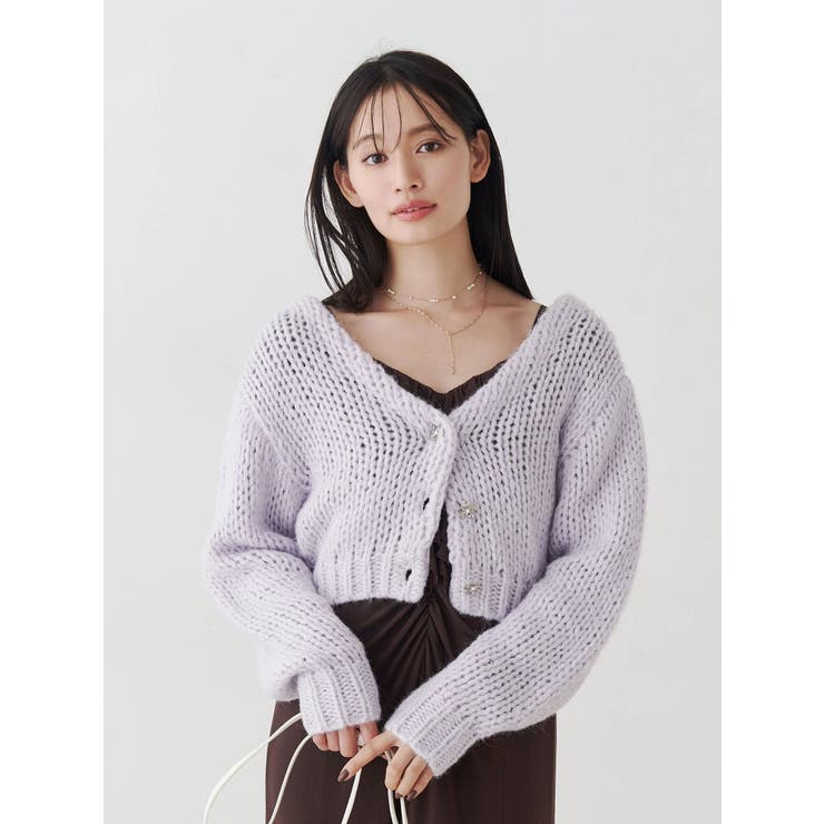 ローゲージデザインボタンカーディガン | MERCURYDUO | 詳細画像7 