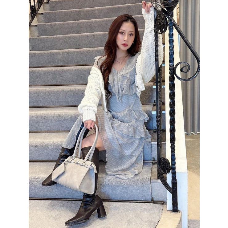 ローゲージデザインボタンカーディガン | MERCURYDUO | 詳細画像8 