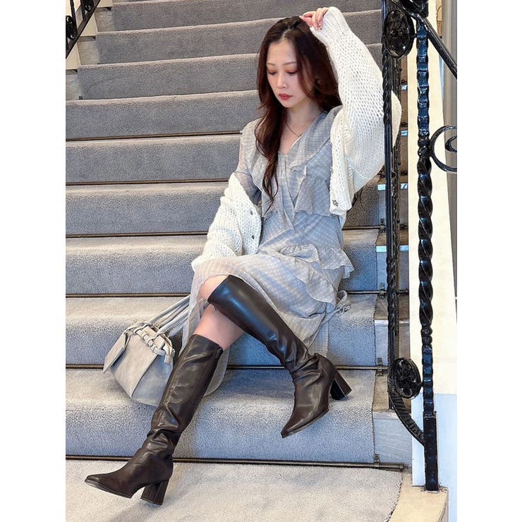 ローゲージデザインボタンカーディガン | MERCURYDUO | 詳細画像9 