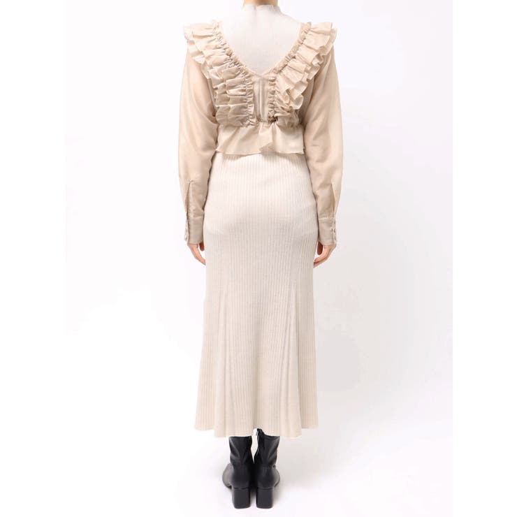 異素材ドッキングラッフルニットワンピース | MERCURYDUO | 詳細画像15 