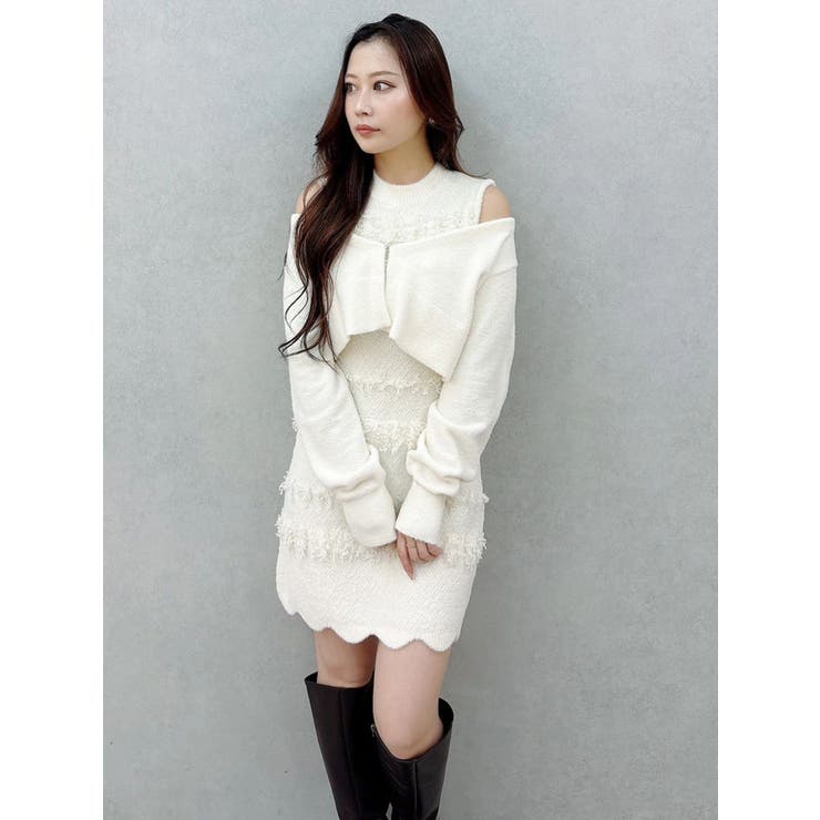 ツイードニットミニワンピースカーデアンサンブル | MERCURYDUO | 詳細画像18 