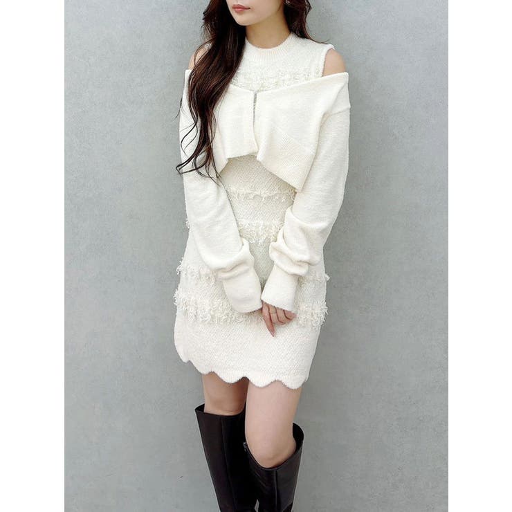 ツイードニットミニワンピースカーデアンサンブル | MERCURYDUO | 詳細画像19 