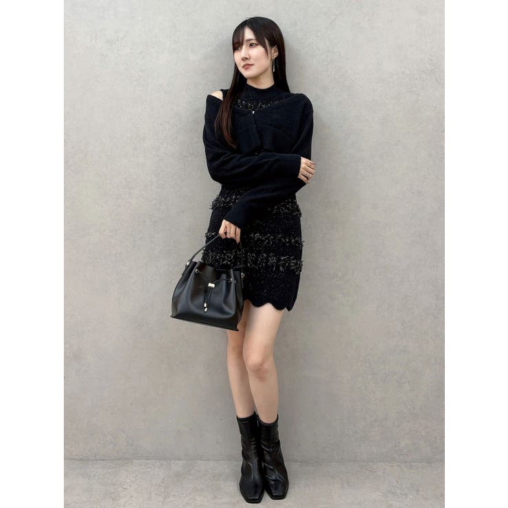 ツイードニットミニワンピースカーデアンサンブル | MERCURYDUO | 詳細画像2 