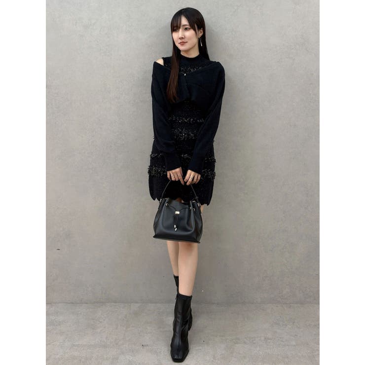 ツイードニットミニワンピースカーデアンサンブル | MERCURYDUO | 詳細画像3 