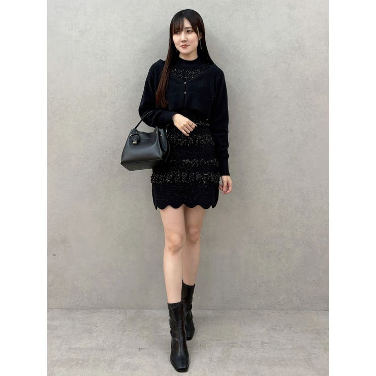 ツイードニットミニワンピースカーデアンサンブル | MERCURYDUO | 詳細画像4 