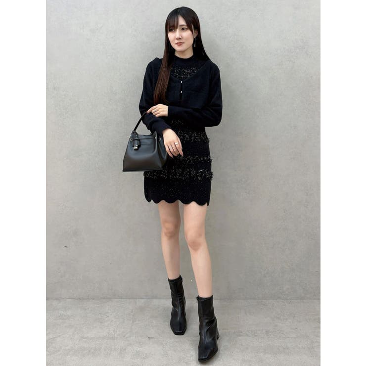 ツイードニットミニワンピースカーデアンサンブル | MERCURYDUO | 詳細画像8 