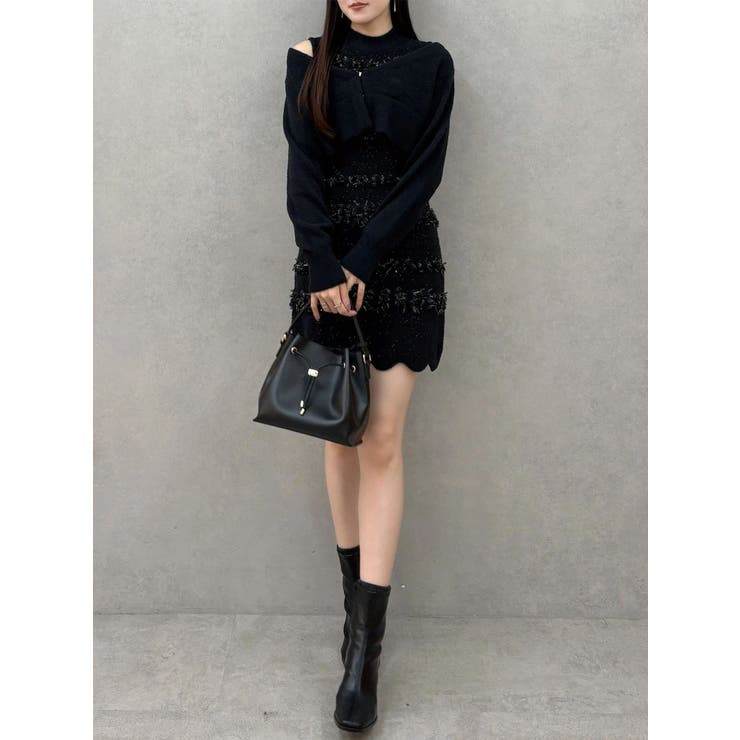 ツイードニットミニワンピースカーデアンサンブル | MERCURYDUO | 詳細画像9 