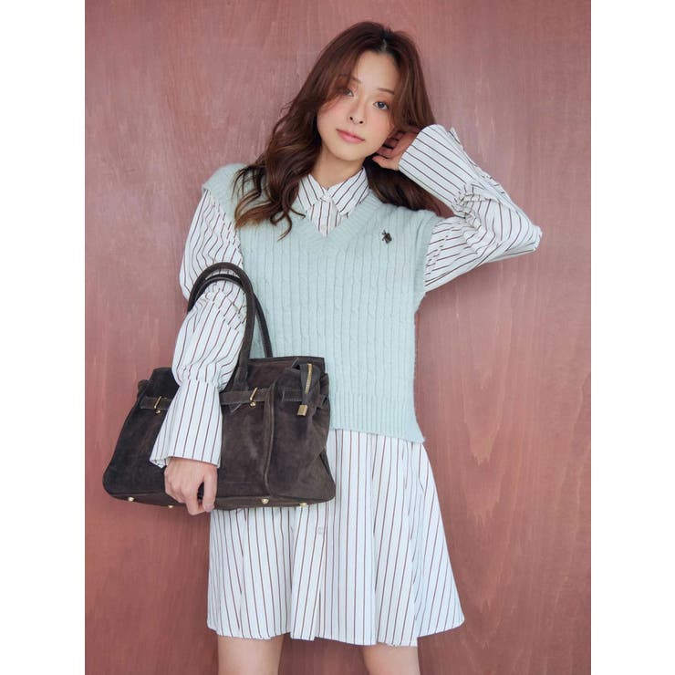 U.S. POLO ASSN.別注 ベストセットシャツミニワンピース | MERCURYDUO | 詳細画像2 