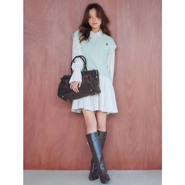 U.S. POLO ASSN.別注 ベストセットシャツミニワンピース | MERCURYDUO | 詳細画像4 
