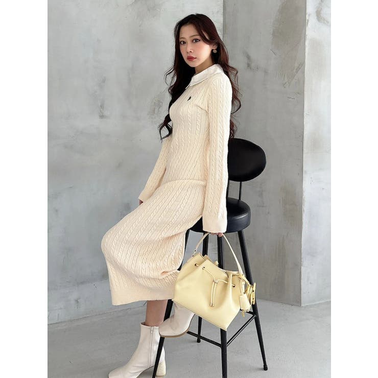 U.S. POLO ASSN.別注 ケーブルニットワンピース | MERCURYDUO | 詳細画像12 
