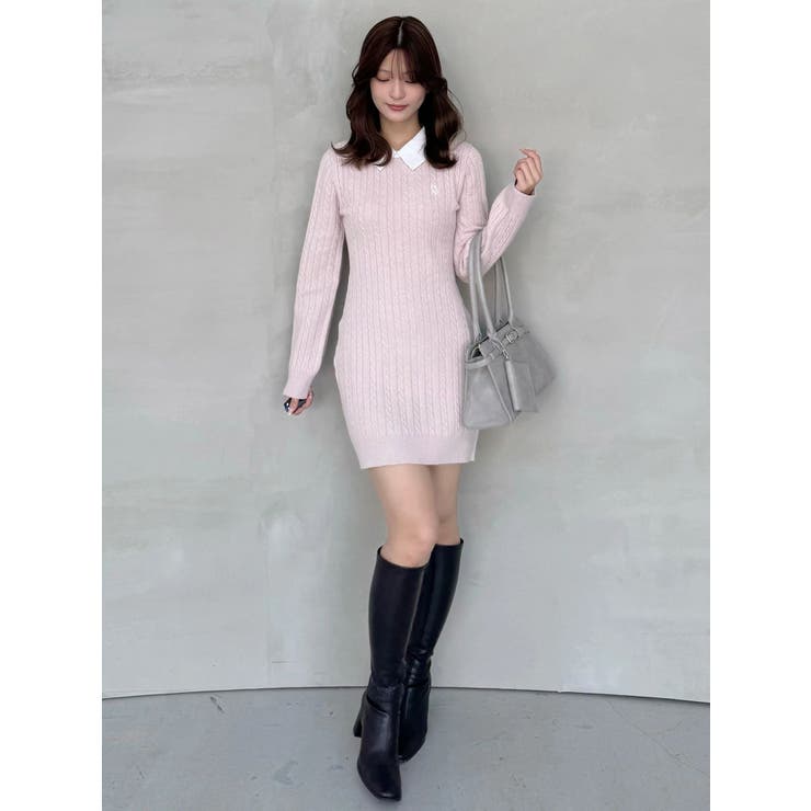 U.S. POLO ASSN.別注 ケーブルニットワンピース | MERCURYDUO | 詳細画像20 