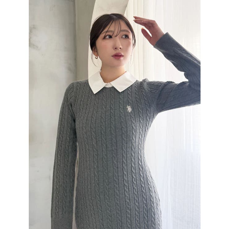 U.S. POLO ASSN.別注 ケーブルニットワンピース | MERCURYDUO | 詳細画像28 