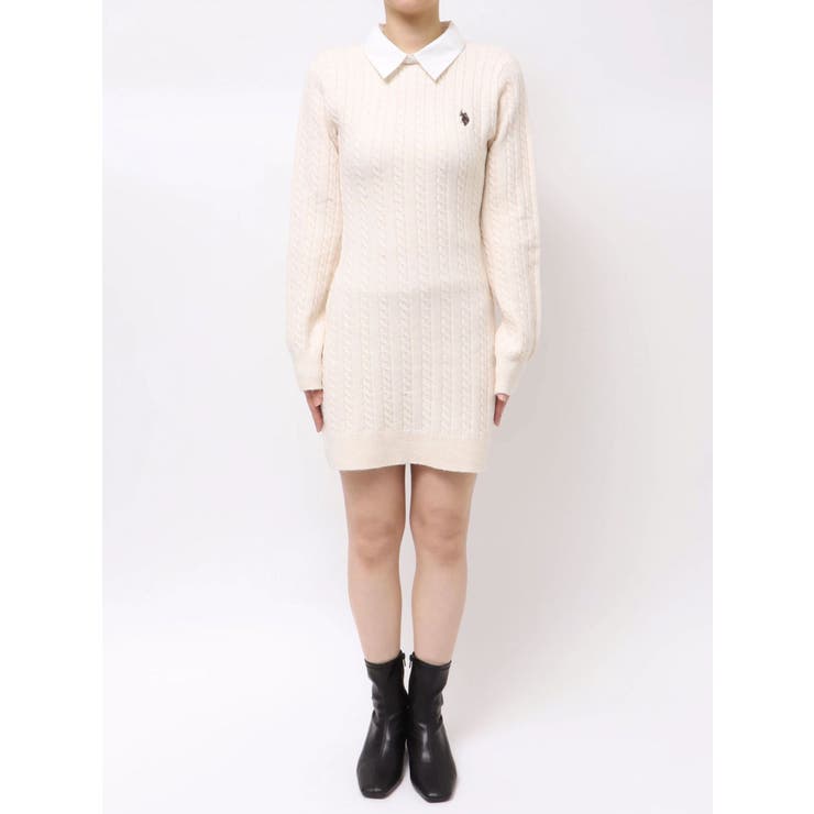 U.S. POLO ASSN.別注 ケーブルニットワンピース | MERCURYDUO | 詳細画像34 