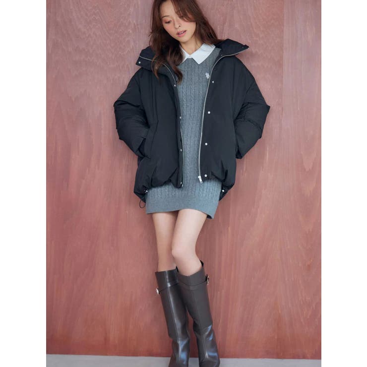 U.S. POLO ASSN.別注 ケーブルニットワンピース | MERCURYDUO | 詳細画像5 