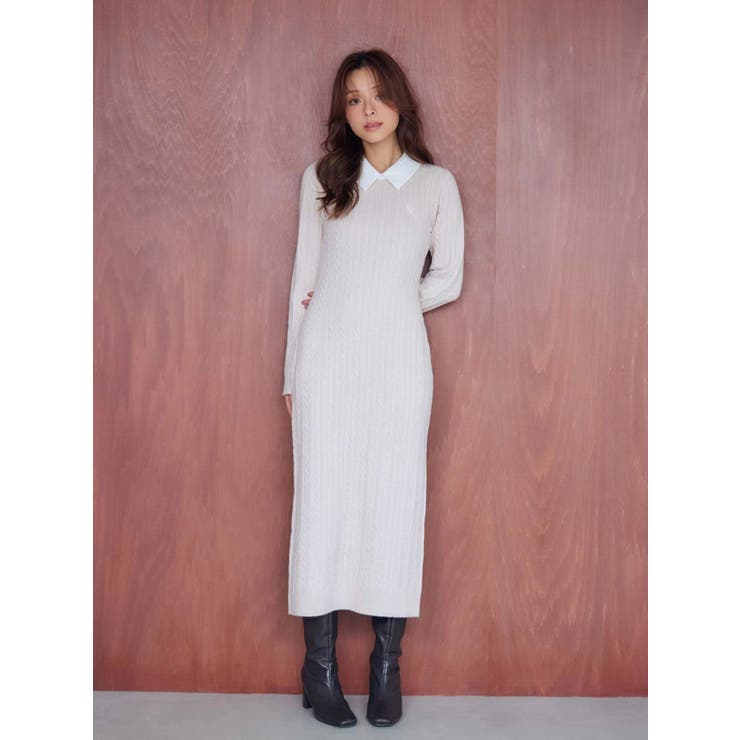 U.S. POLO ASSN.別注 ケーブルニットワンピース | MERCURYDUO | 詳細画像7 