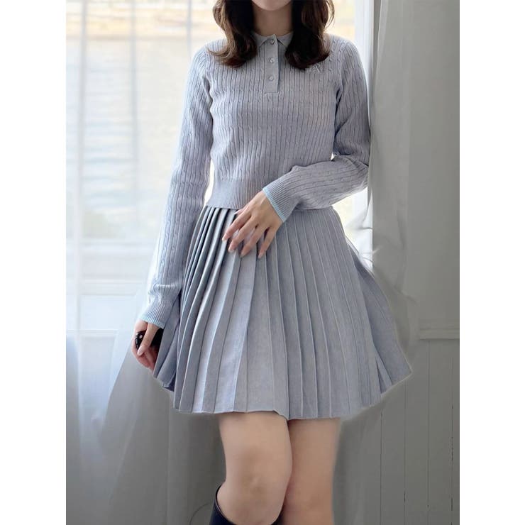 グレー | U.S. POLO ASSN.別注 配色ラインニットセットアップ | MERCURYDUO