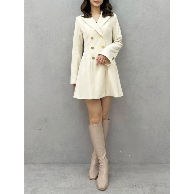 アイボリー | 2WAYフィット&フレアジャケットワンピース | MERCURYDUO