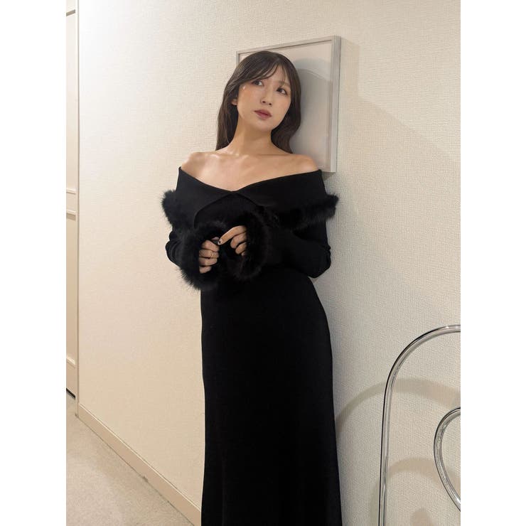 ファートリミングニットワンピース | MERCURYDUO | 詳細画像12 