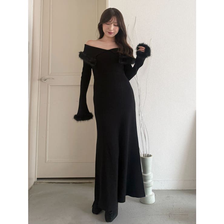 ファートリミングニットワンピース | MERCURYDUO | 詳細画像13 