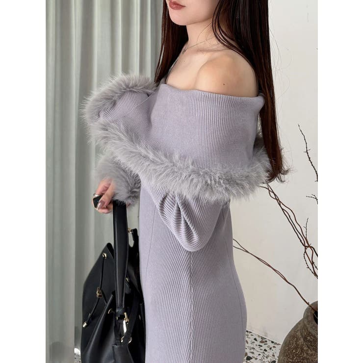 ファートリミングニットワンピース | MERCURYDUO | 詳細画像19 